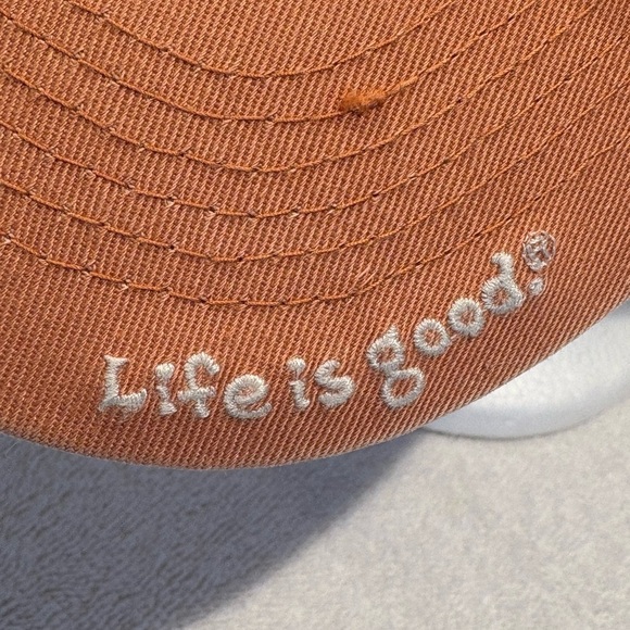 Warm Orange Life Is Good Hat Unisex One Size - Picture 11 of 12